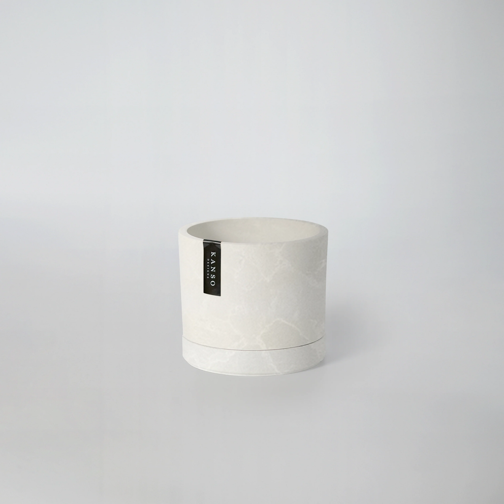 3.5" Earth Tone Mini Planters | White Stone