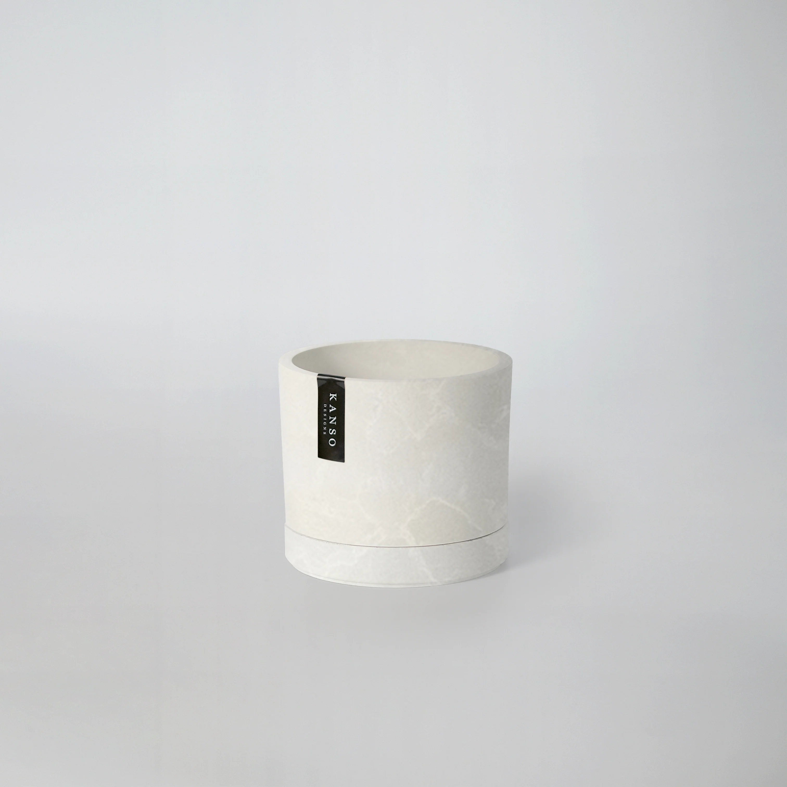 3.5" Earth Tone Mini Planters | White Stone