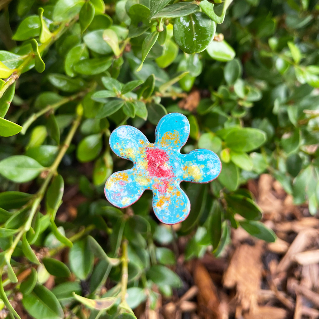Small Enamel Copper Flowers