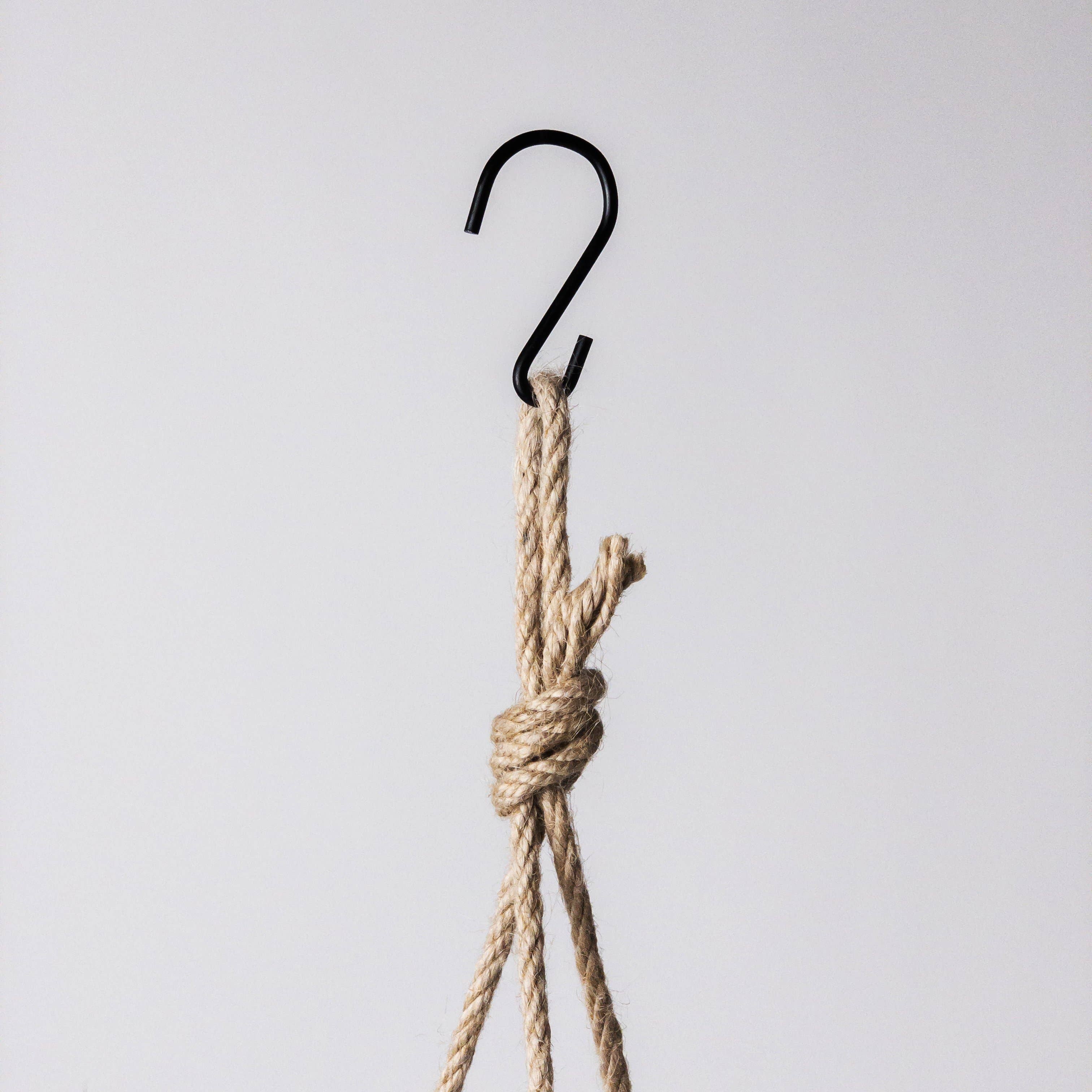 4" Signature Stone Hanging Planter Pot: White Stone