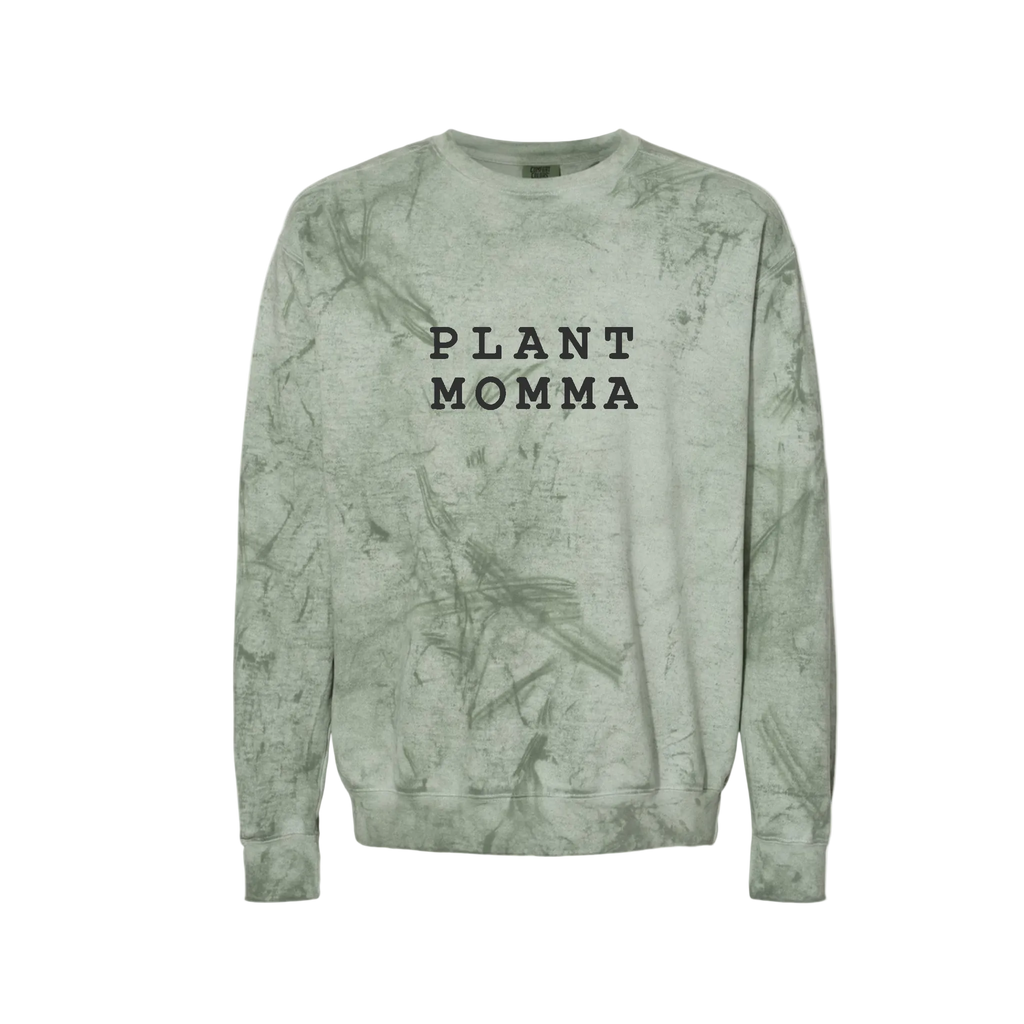 Plantpeople Plant Momma Sweatshirt: Distressed Green, White, Medium