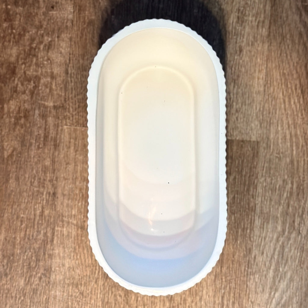 Matte White Oval Ceramic Planter 8"