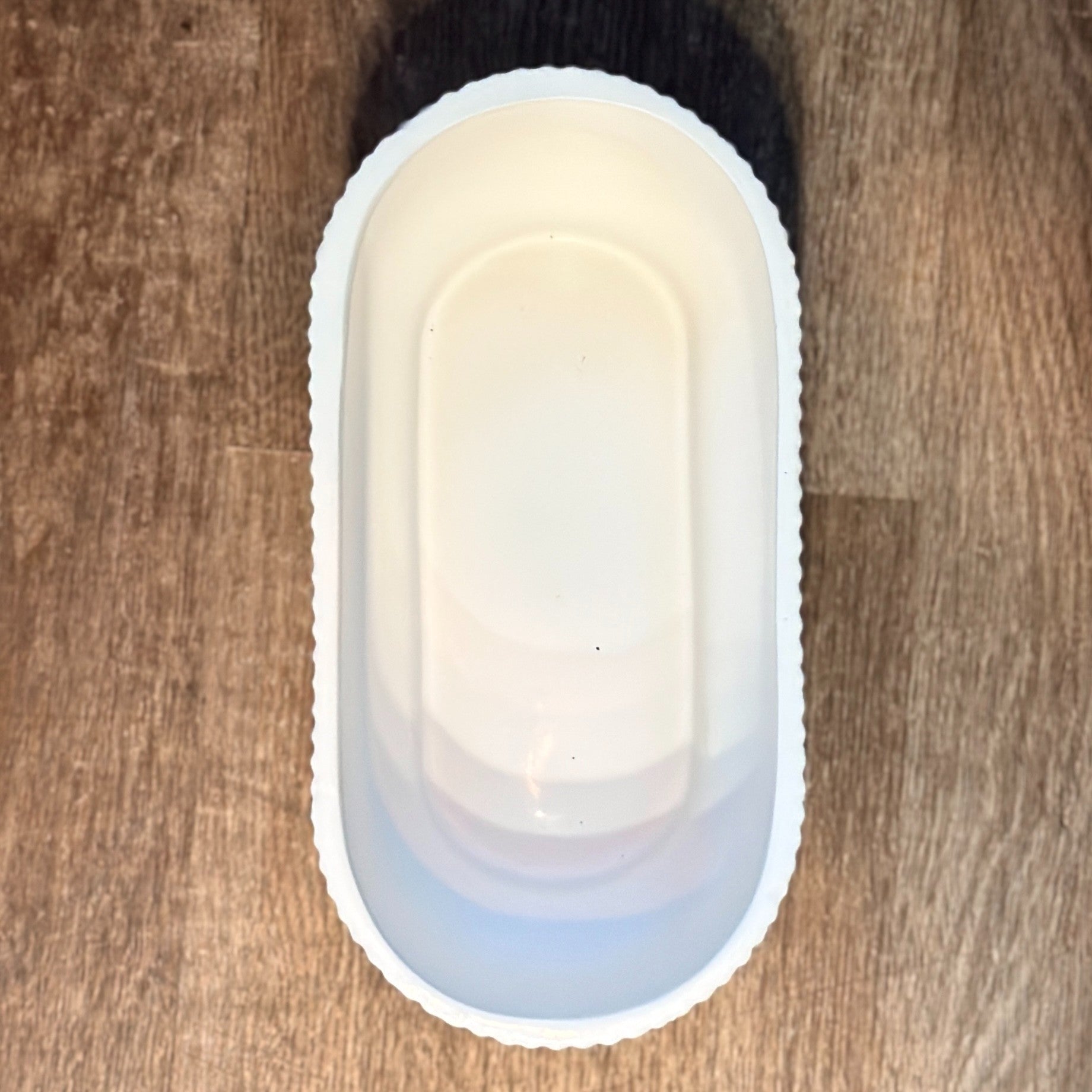 Matte White Oval Ceramic Planter 8"