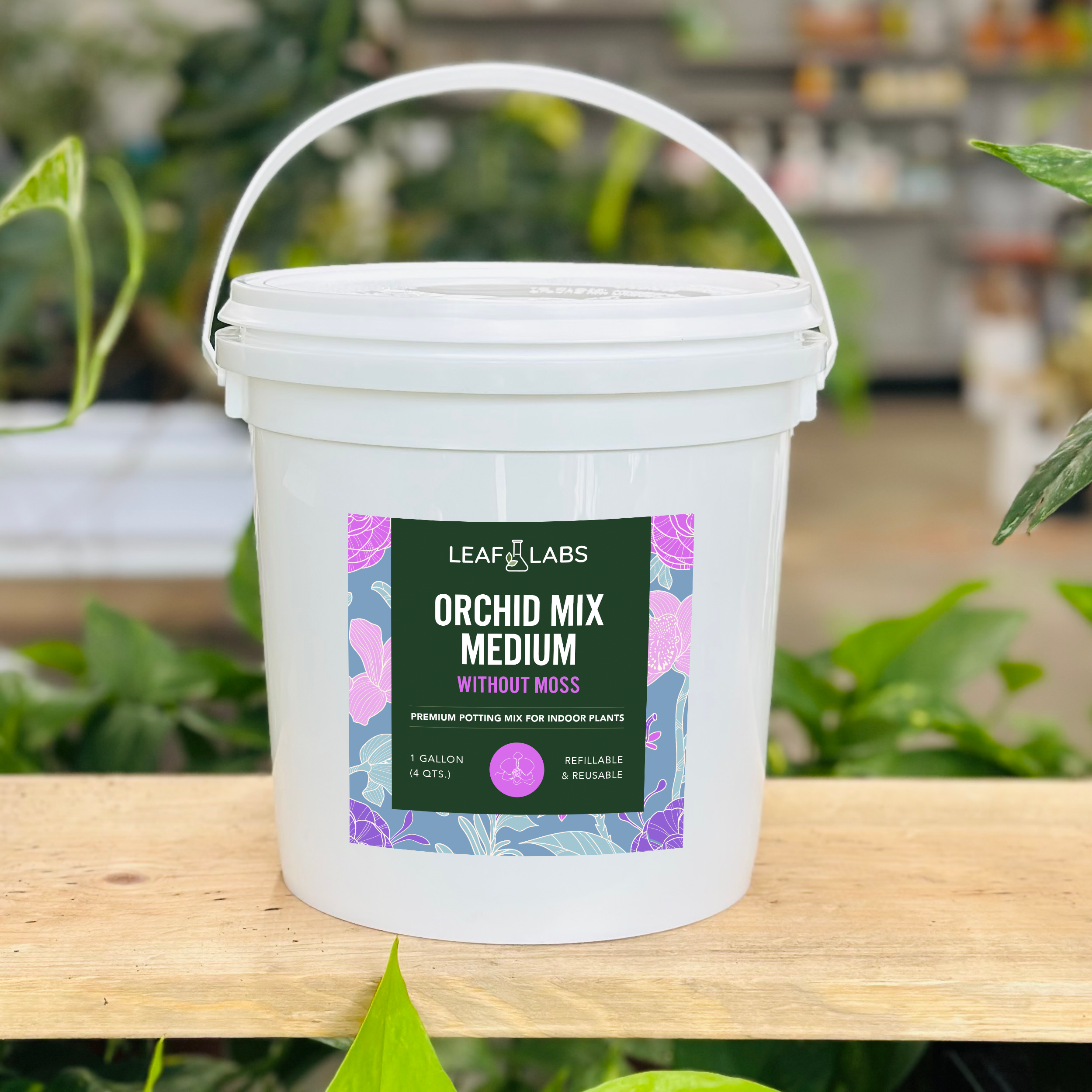 Leaflabs Orchid Mix - Medium Blend: With Moss, 1 Gal 4 Qt