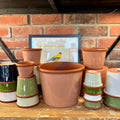 9.3" Rose Cylinder Glazed Terracotta Pot