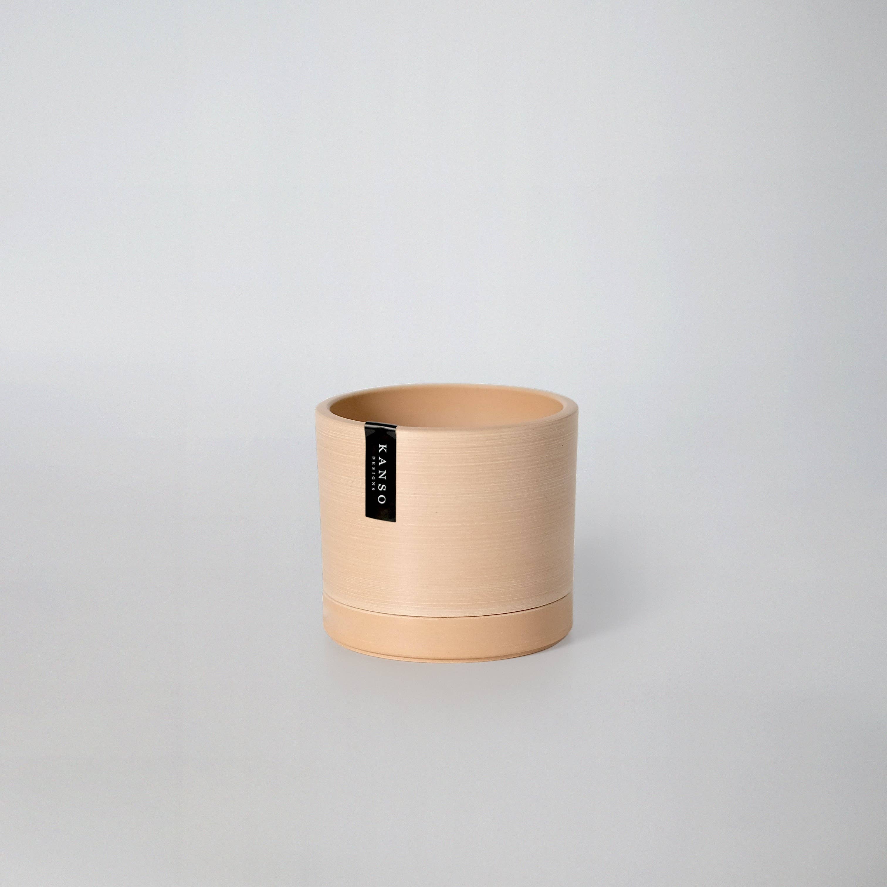 3.5" Earth Tone Mini Planters | Muted Coral