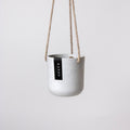 4" Signature Stone Hanging Planter Pot: White Stone