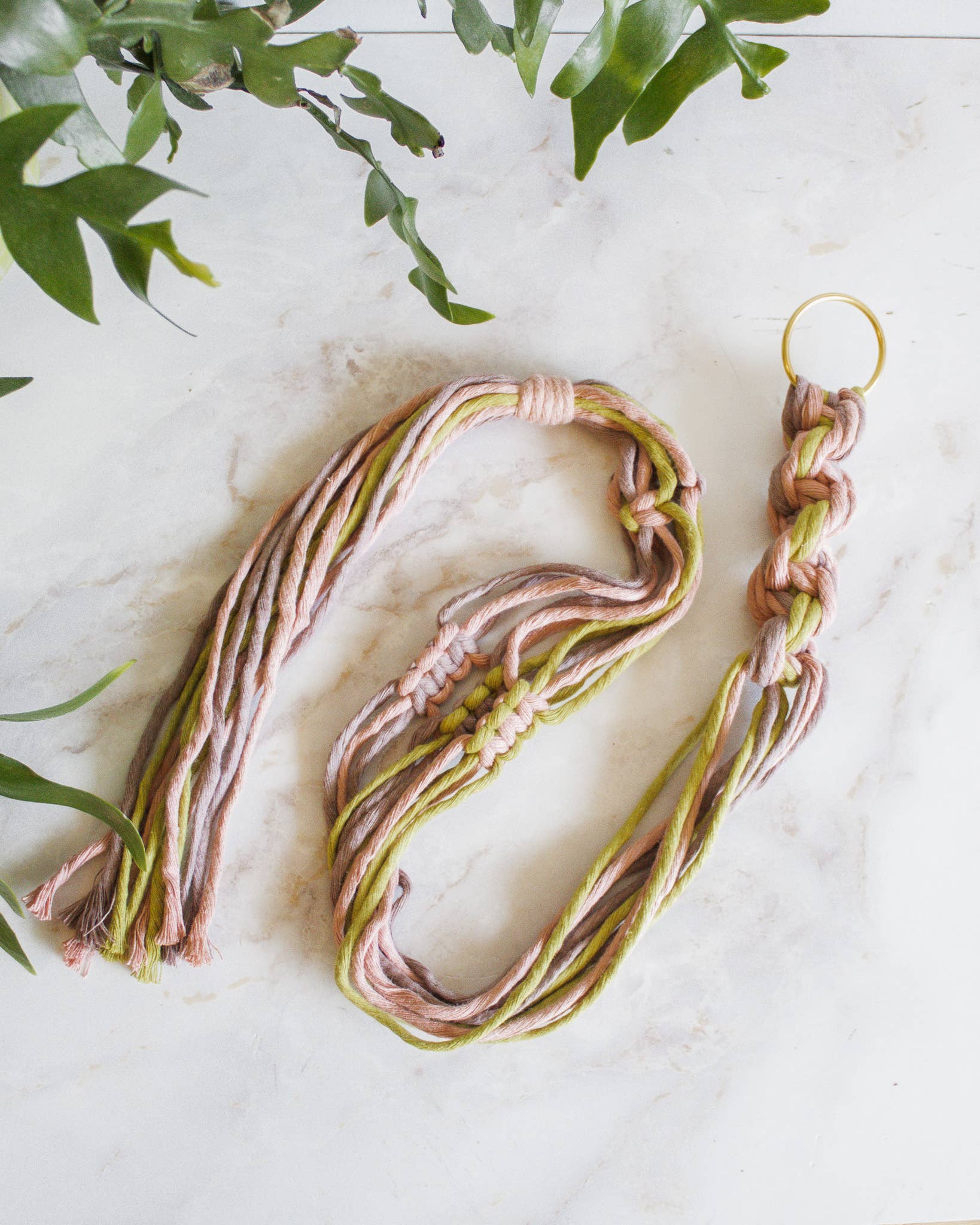 Chunky Twist Plant Hanger - Multicolor: Primrose
