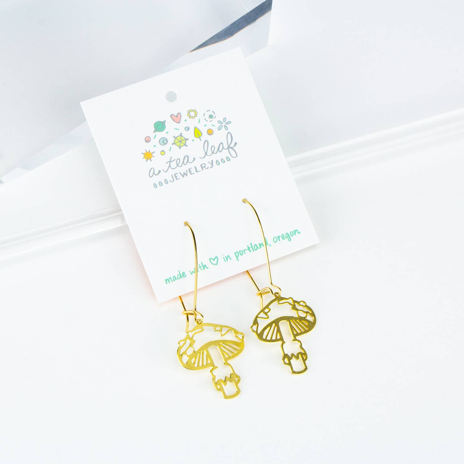 Mushroom Earrings: Gold, Short Ear Wires