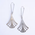 Art Nouveau Triangle Earrings: Silver, Short Ear Wires
