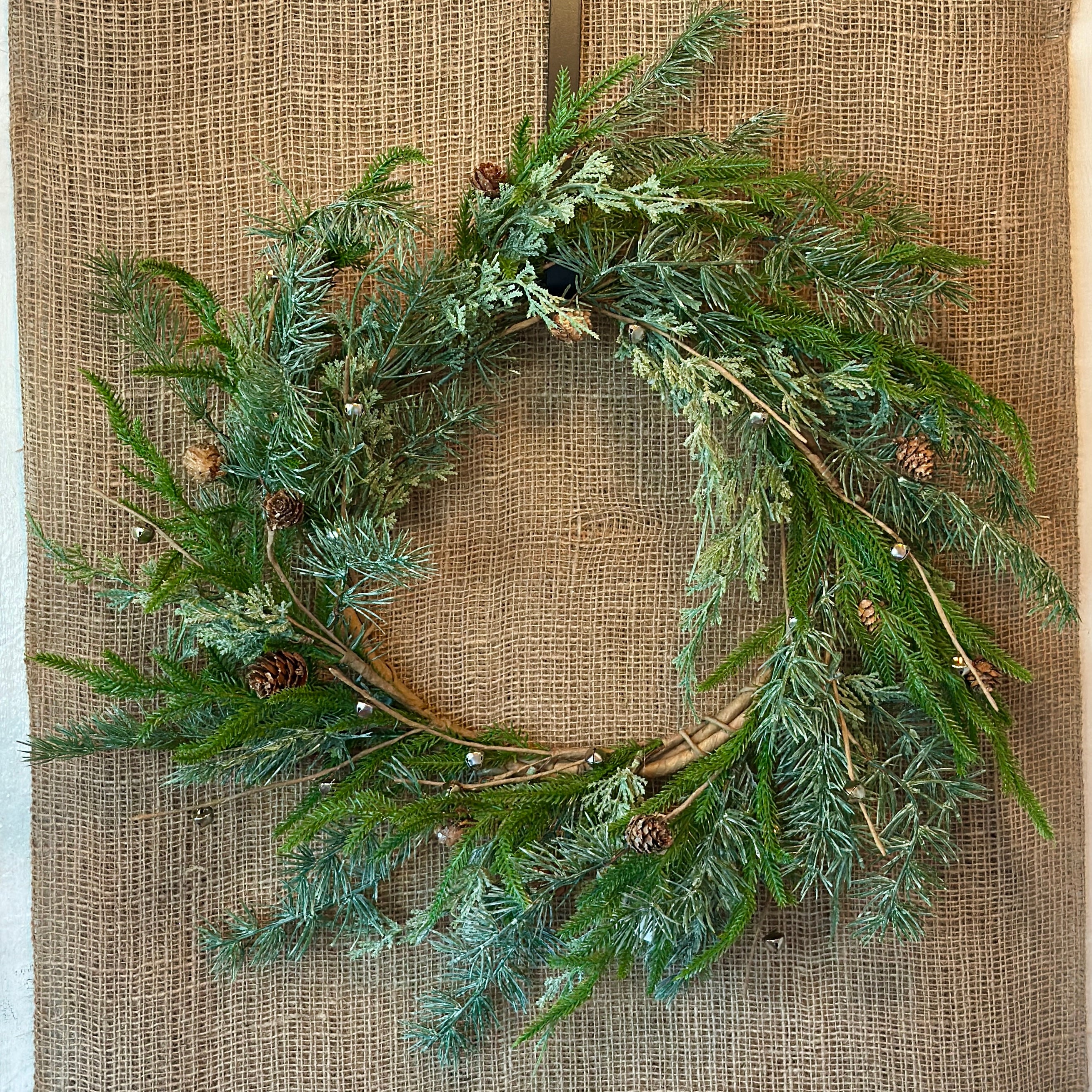 Spruce & Russian Thistle Faux Wreath