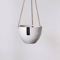 8" White Stone Hanging Planter