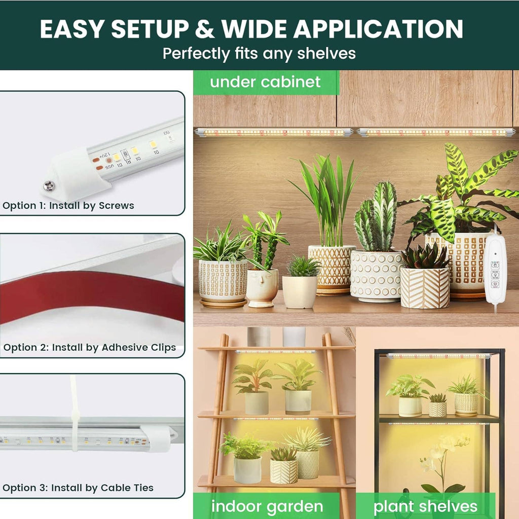Easy Grow, 1.5Ft Grow Light Bars, 4000K, 4 Lights/Package