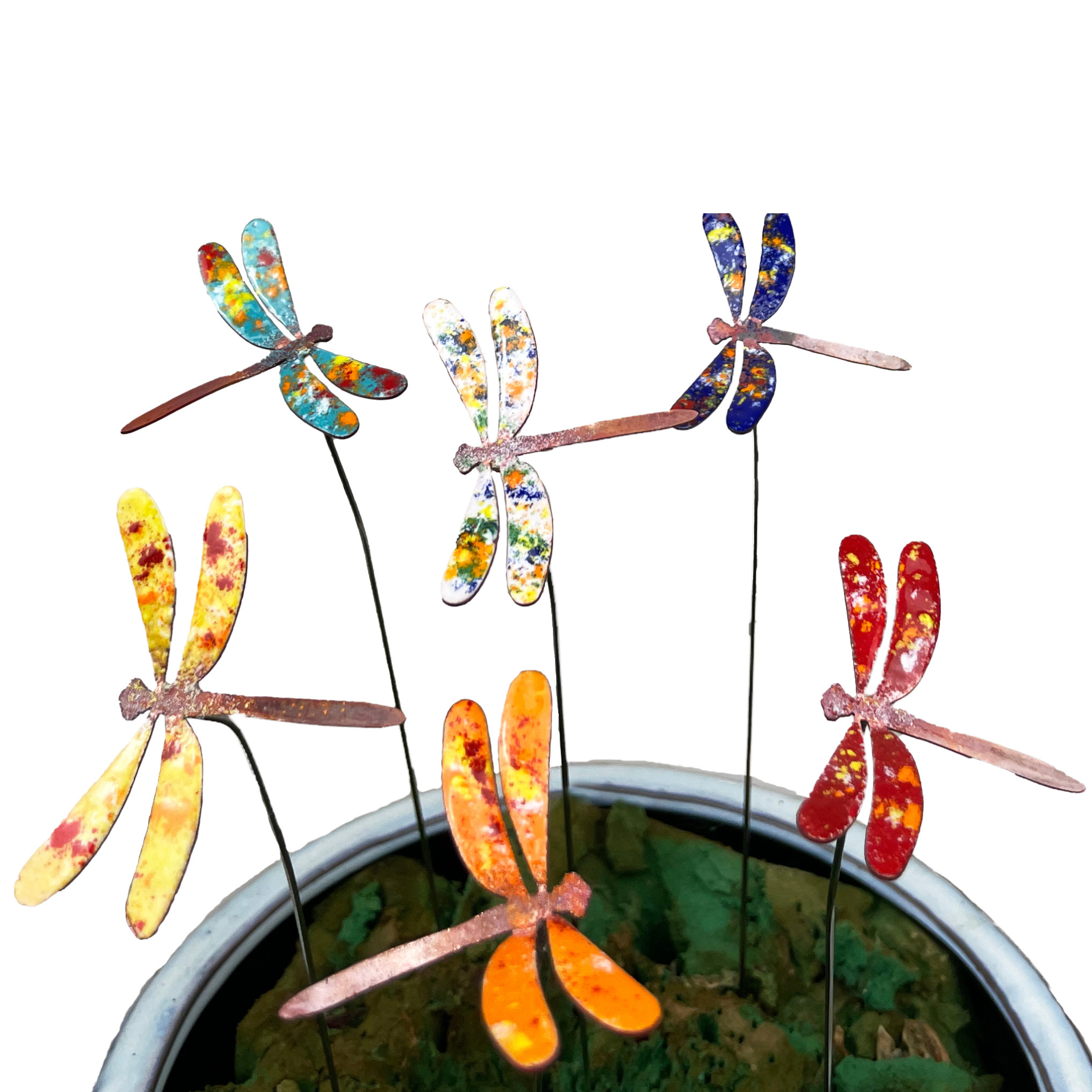 Small Enamel Copper Dragonflies