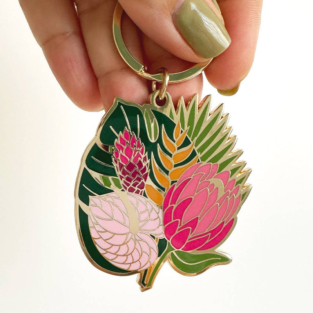 Celeste Tropical Bouquet Flower Keychain | Gift