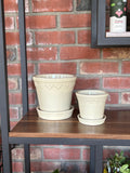 7" Københavner Sand Stone Glazed Pot & Saucer