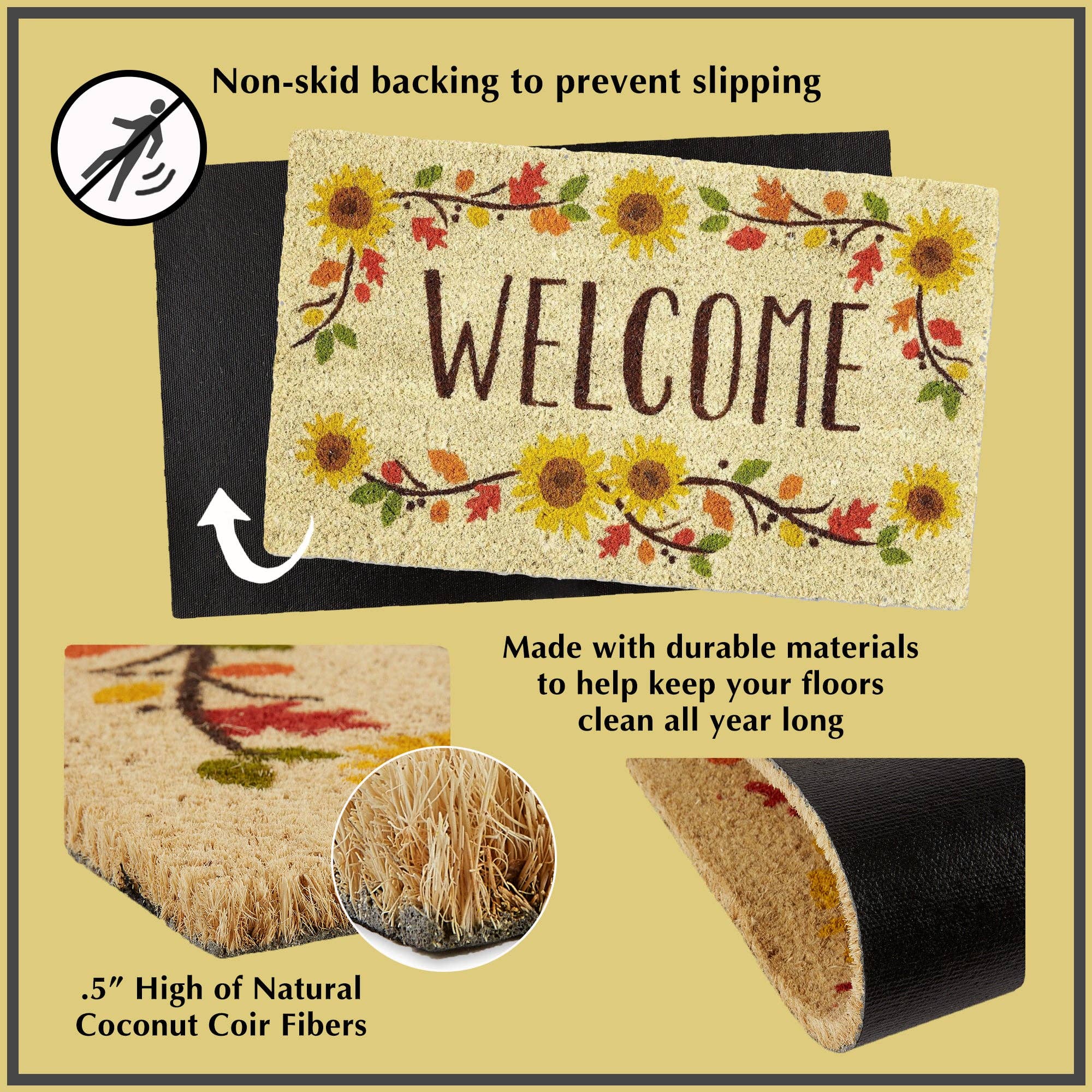 Sunflower Welcome Doormat