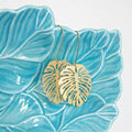 Monstera Deliciosa Leaf Earrings: Gold, Short Ear Wires
