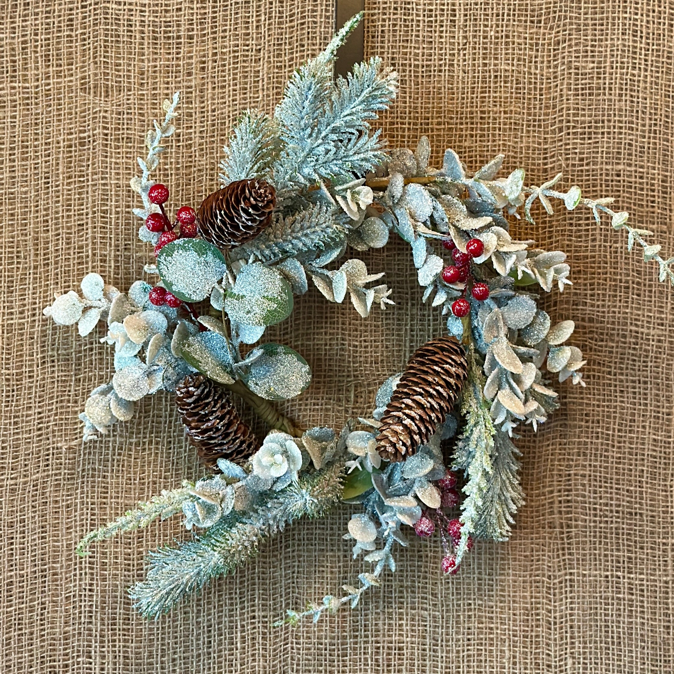 Faux Frosted Eucalyptus & Berry Ring - Large