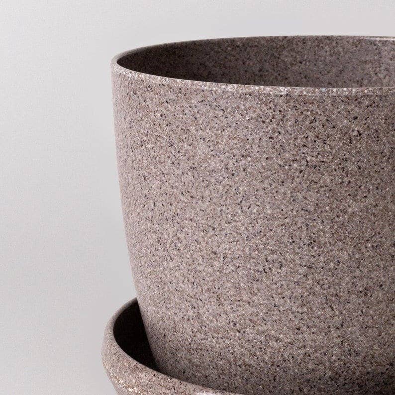 7" Upcycled Plant Pot: Bamboo Fibre White