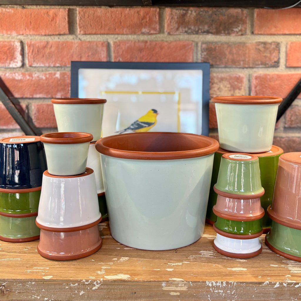 9.3" Zephyr Cylinder Glazed Terracotta Pot