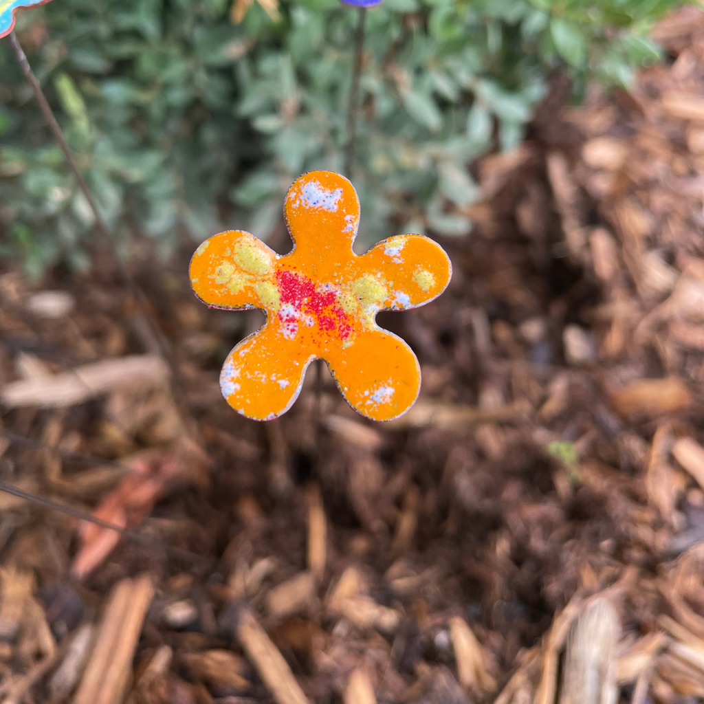 Small Enamel Copper Flowers
