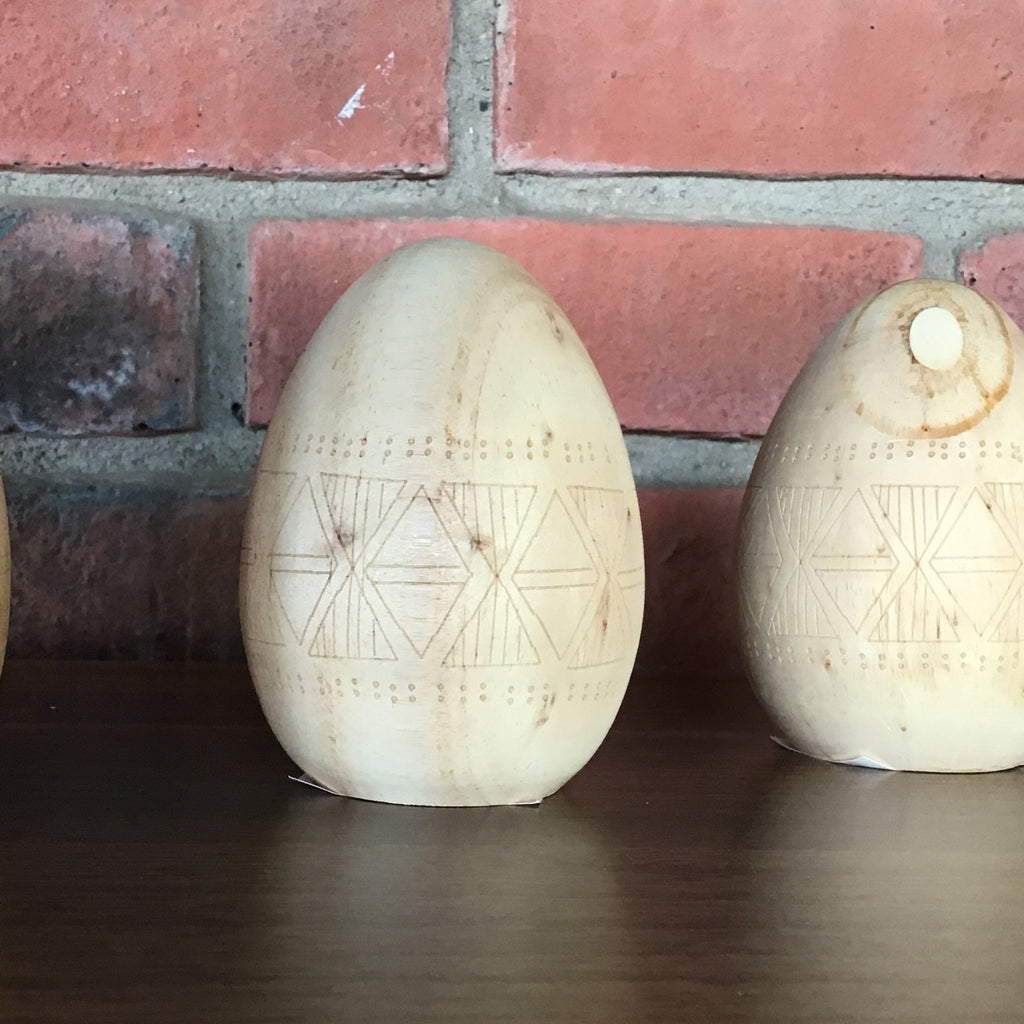 Wooden Carved Egg, Small