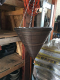 14" Brown Rattan Cone, Hanging