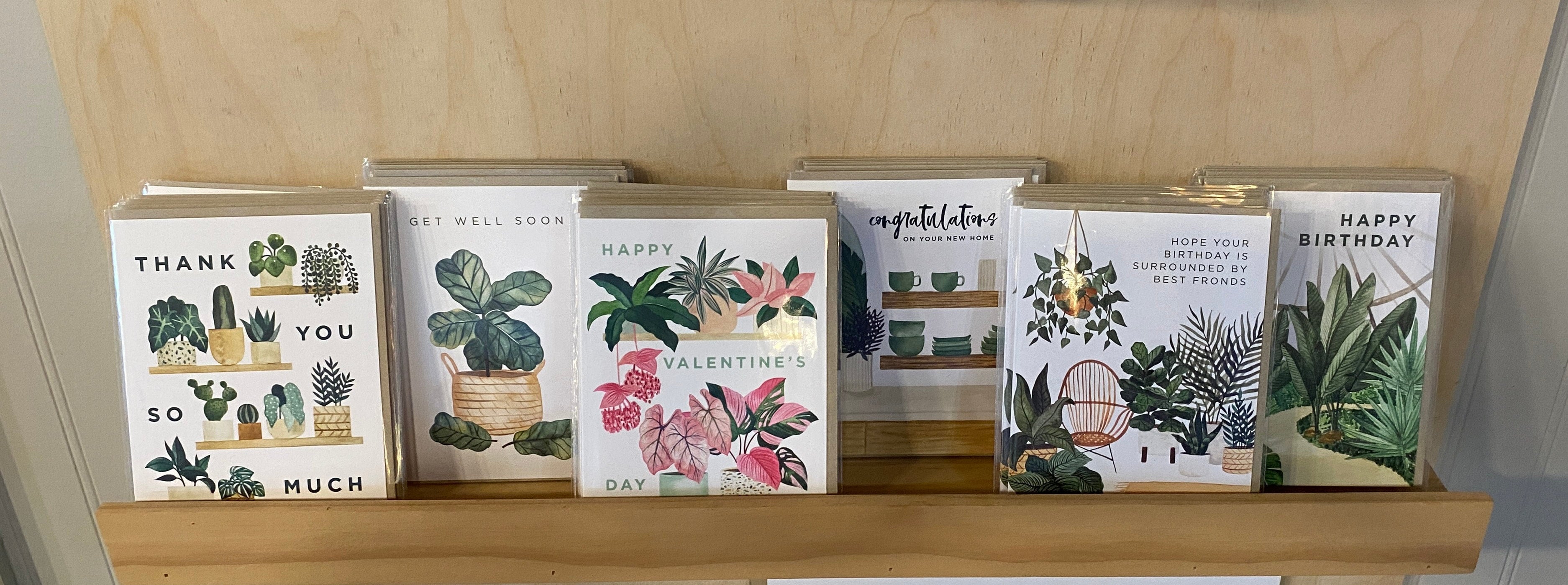 Paper Anchor Co. Cards - Valentine's Day Pink Plant Shelf Card