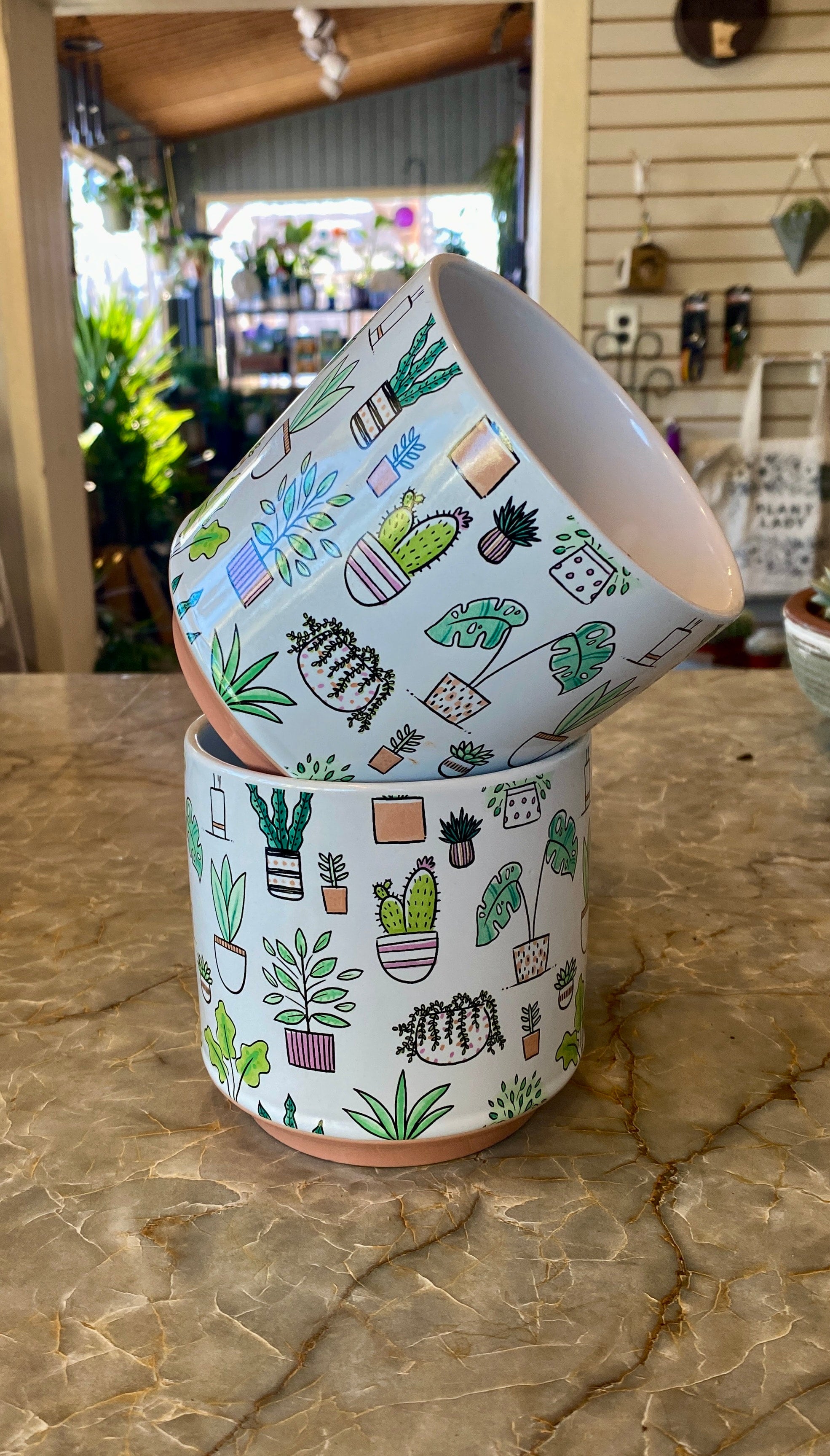 White Plant Icon Pot