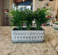 Gray Rectangle Embellished Pottery