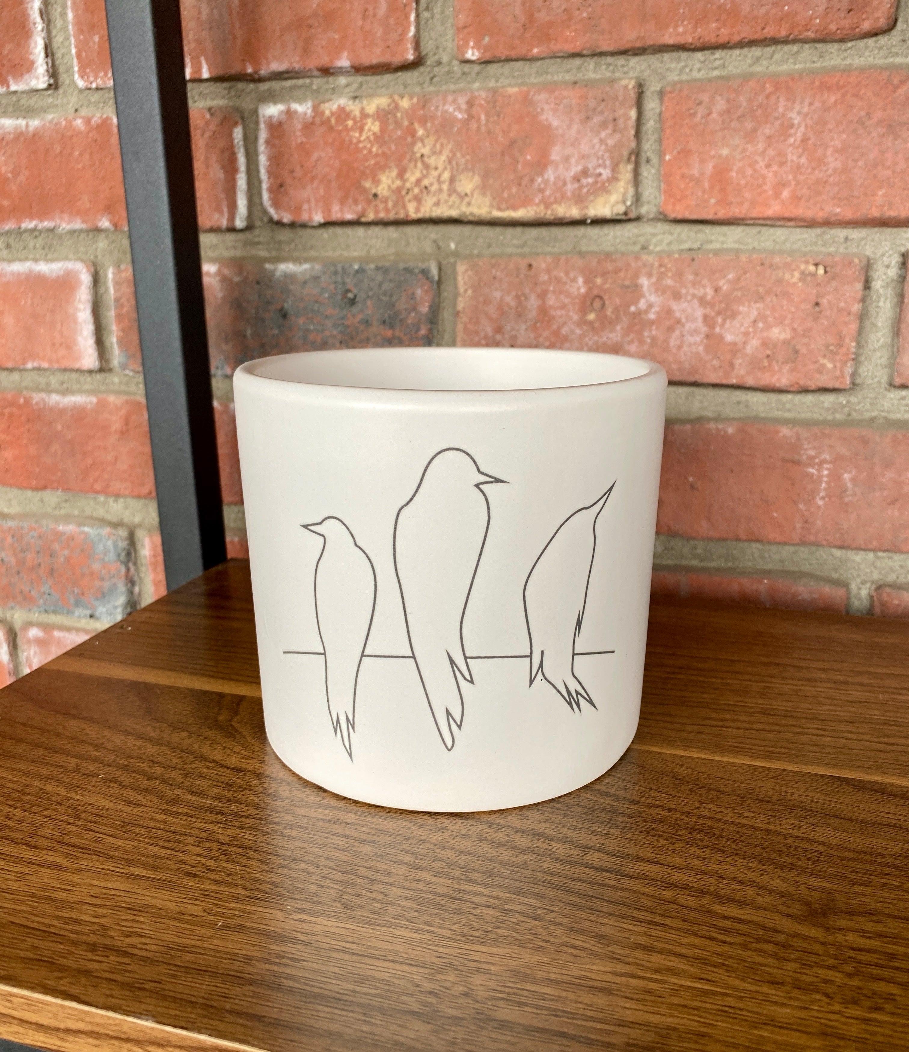 5" Ceramic Pot W/ Three Birds