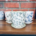 Chive Liberte Blue Flowers 3.25" Pot & Saucer