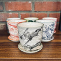 Chive Liberte 3 Red Birds 3.25" Pot & Saucer