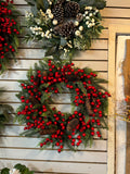 24" Cedar Pineberry Wreath Faux