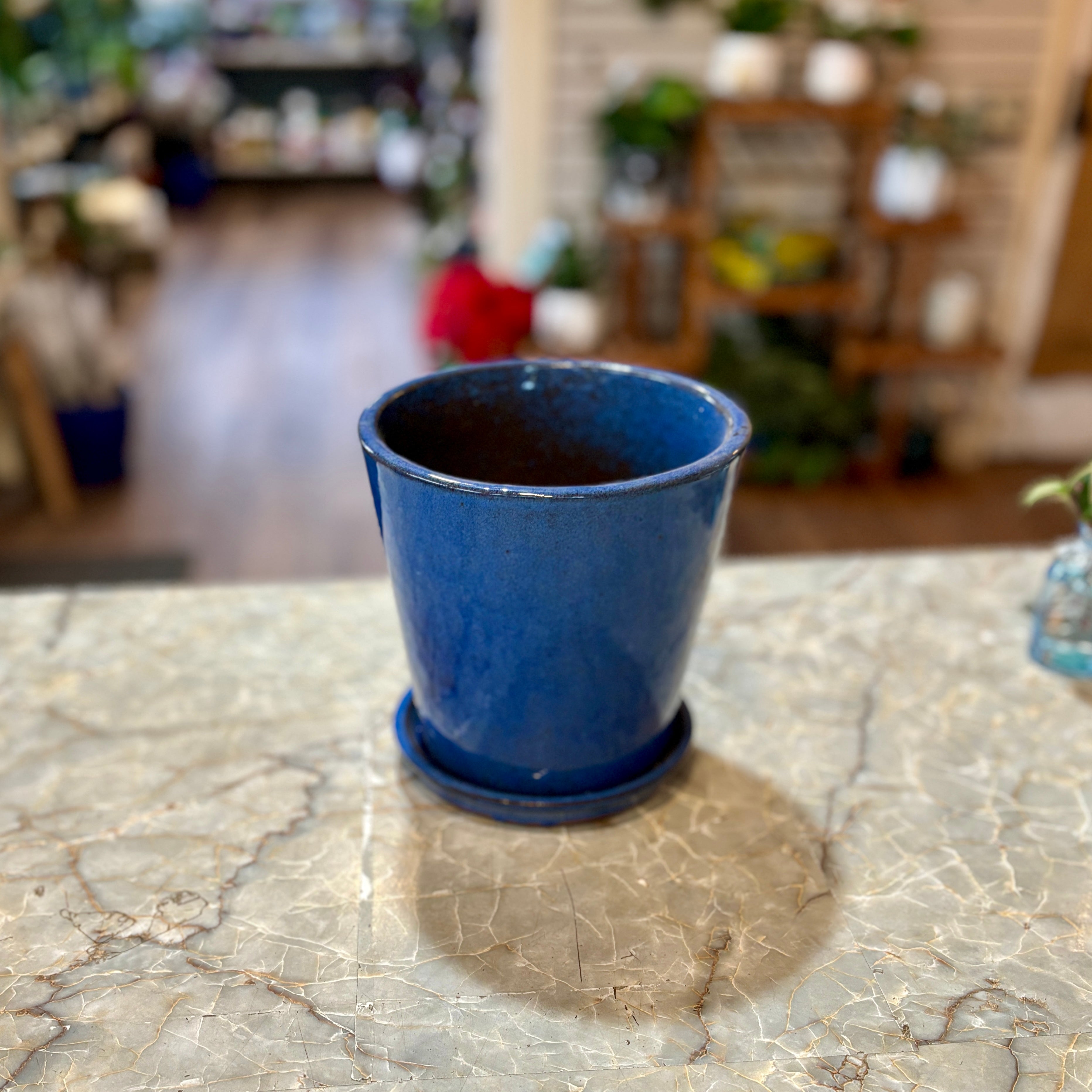 6" Tapered Blue Vase Pottery