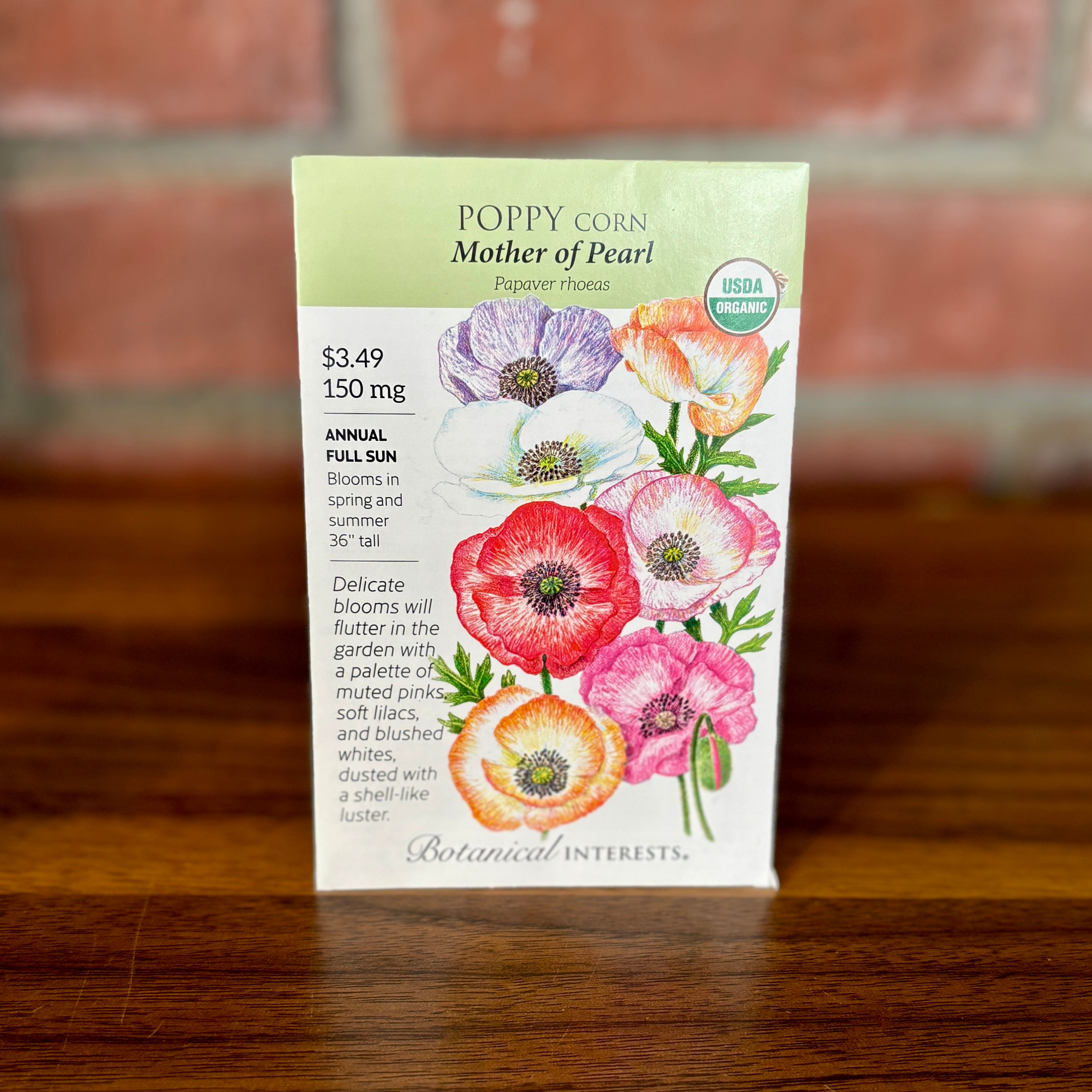Poppy, Corn 'Mother Of Pearl' Organic | Papaver