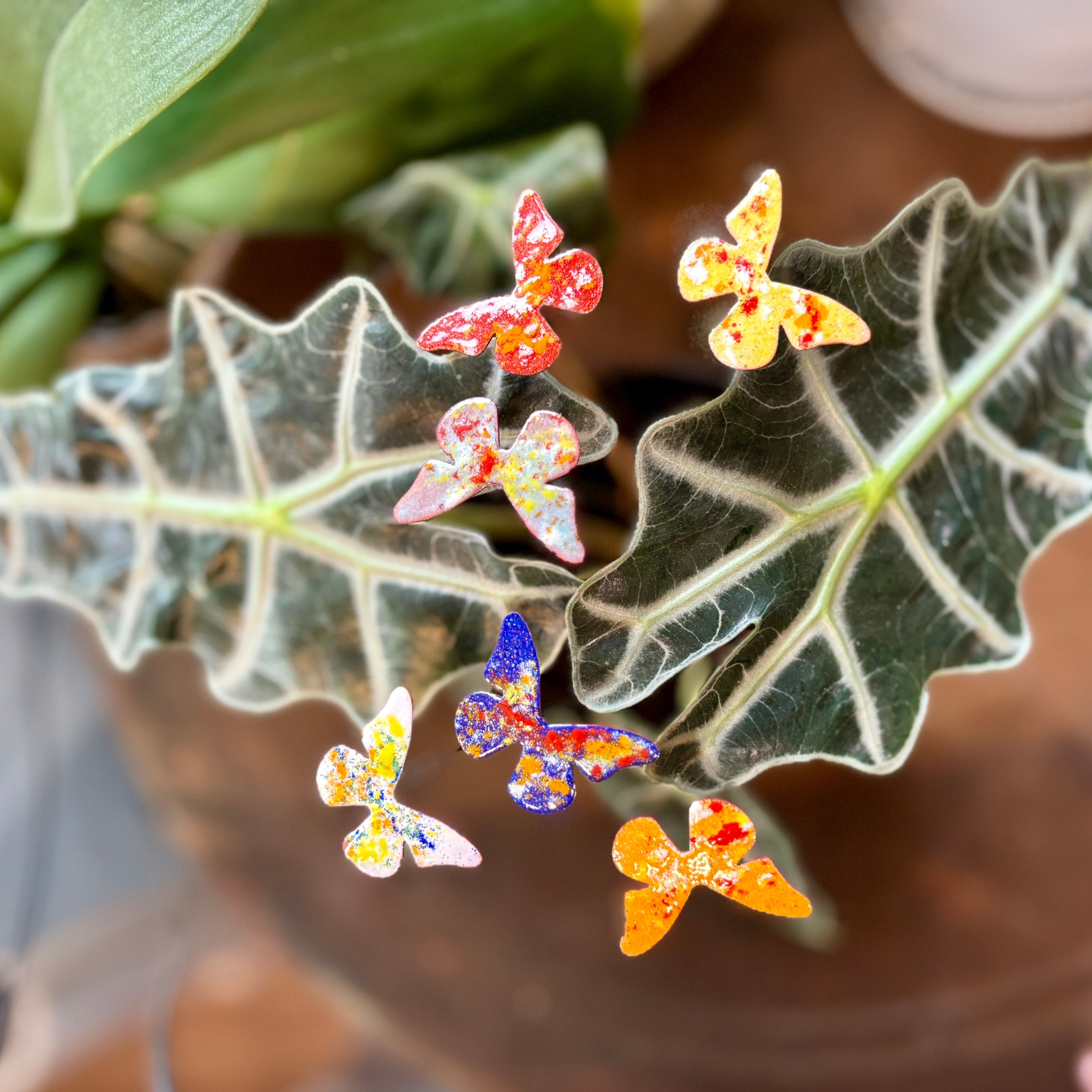 Small Enamel Copper Butterflies