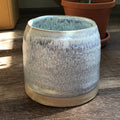 Blue Speckled Pot Matte W/ Natural Base 5.75 X 5