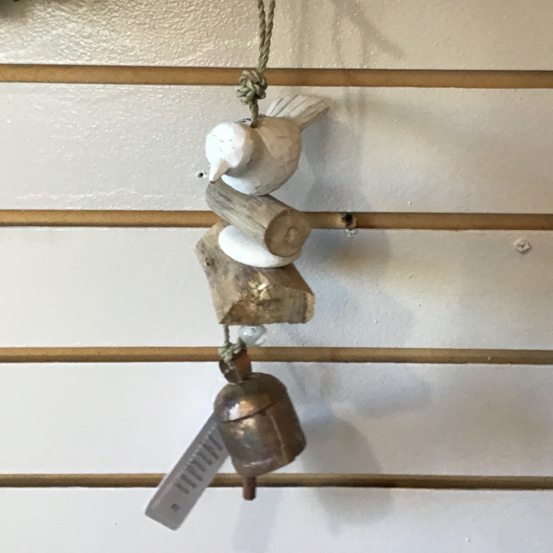 Wood Bird/ Bead And Bell