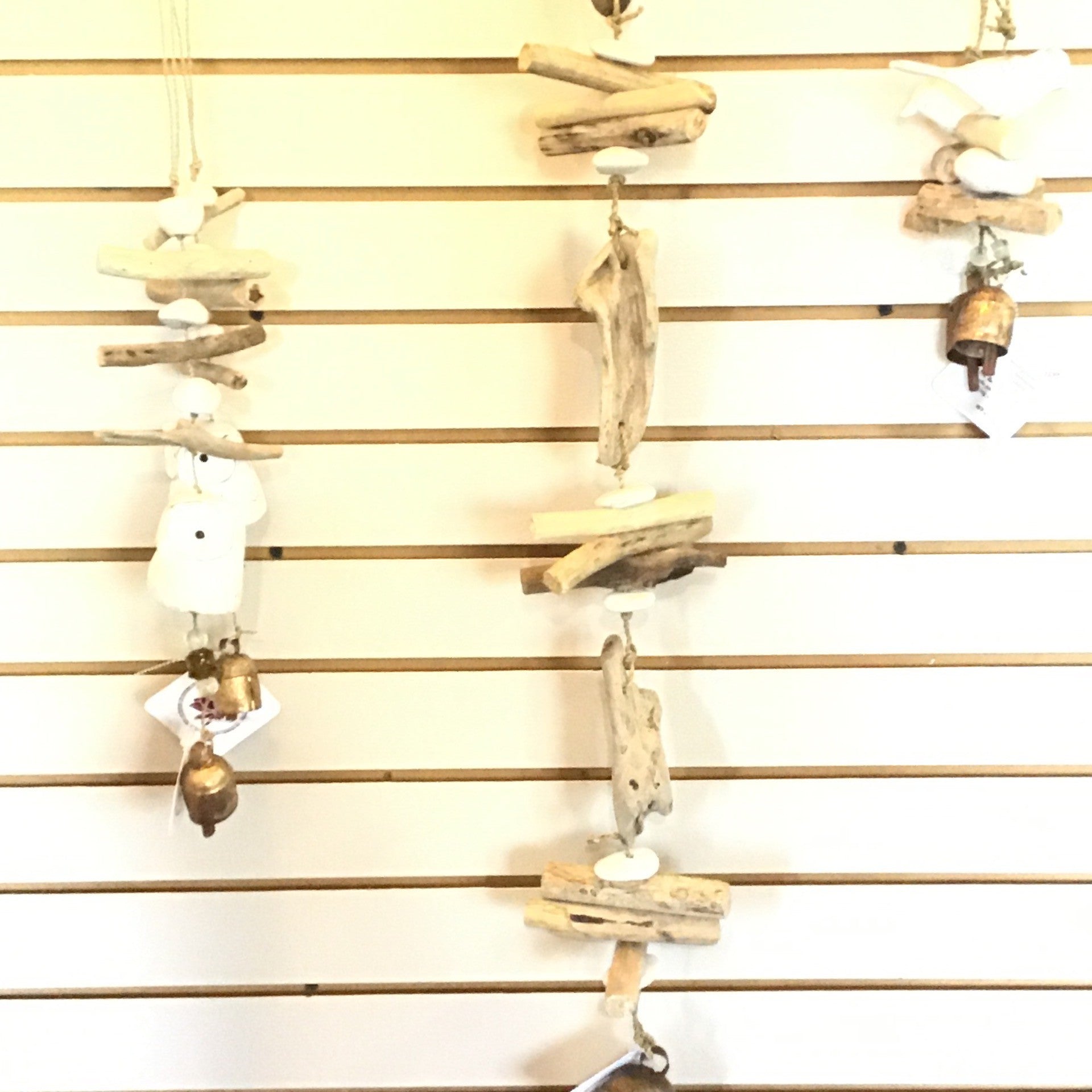 Driftwood Hanging 36" Large Rectangular Bead & Bell