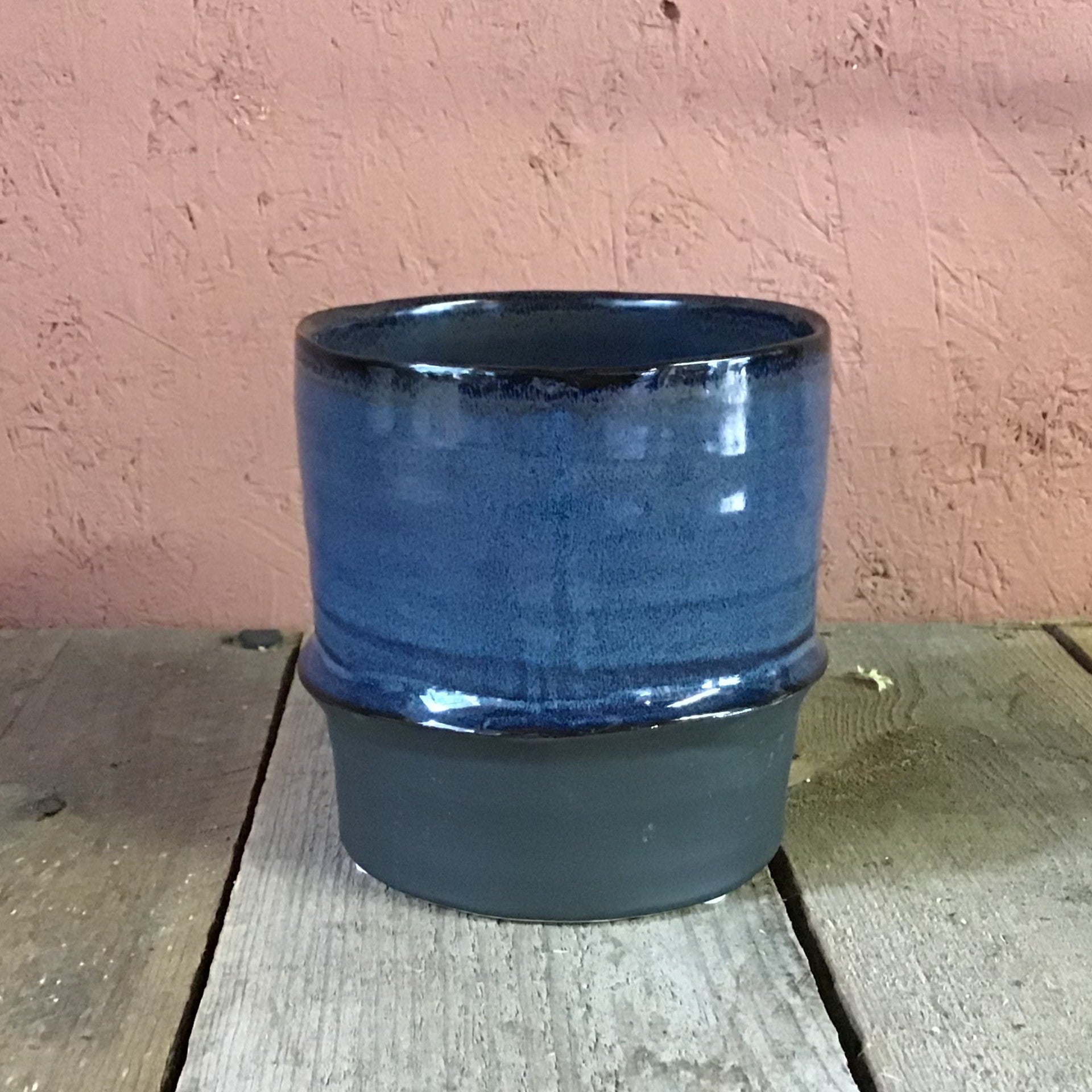 Blue/Gray Ceramic Pot