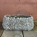 Faux Wood Long Ceramic Pot