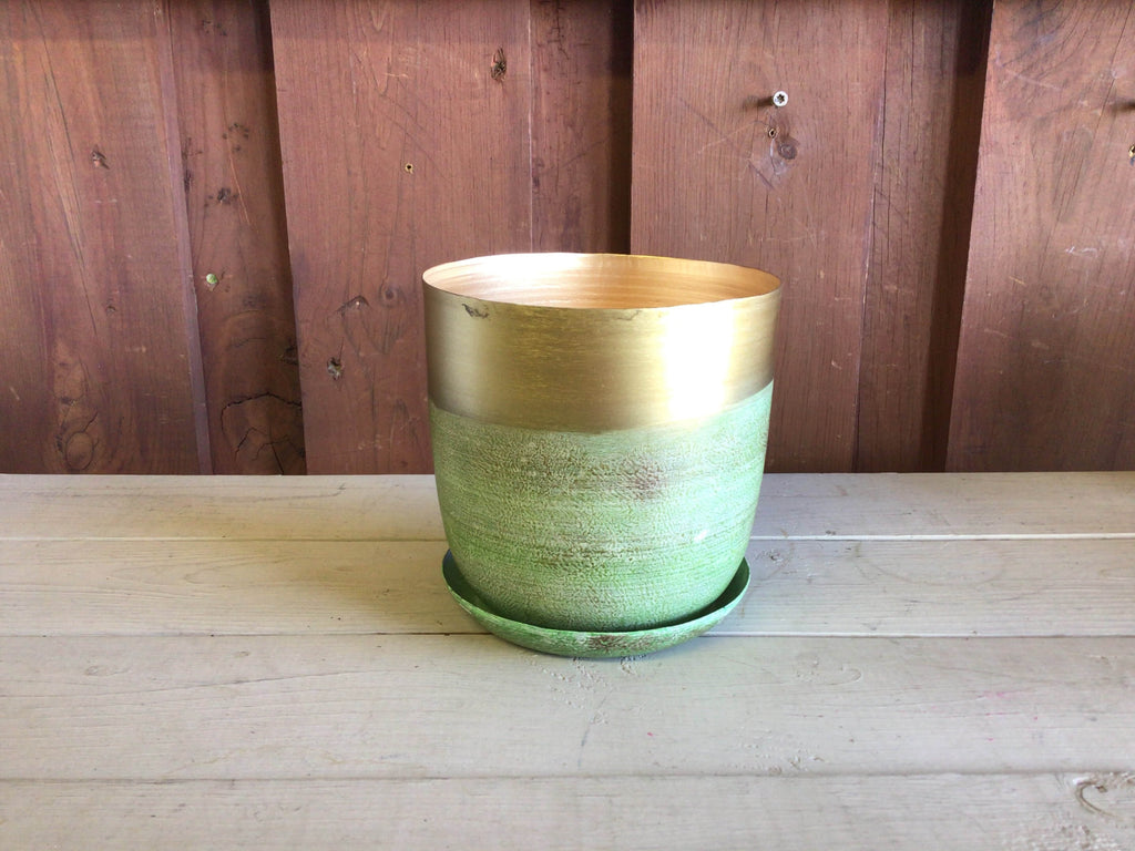 Chive Big Joe Metal Pot - Mahogany and Gold